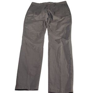 Perk Mens Brown Slim Fit Stretch Chino Pants Size 36x34 Casual Dress Flat Front